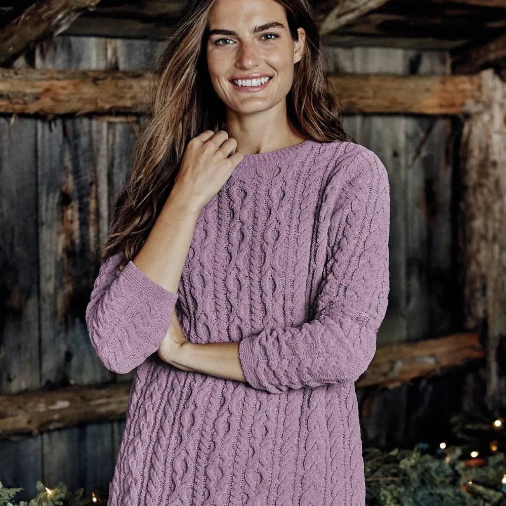 J.Jill Chenille Lavendar Cable Knit Tunic